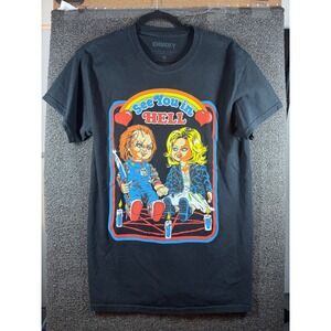 Chucky Graphic T-Shirt Mens Medium Black See You In Hell Horror Movie Tee